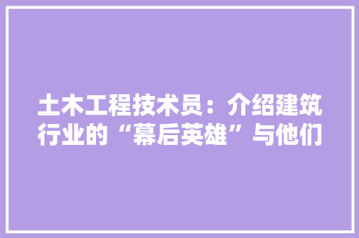 土木工程技术员：介绍建筑行业的“幕后英雄”与他们的收入真相 现代风格装饰