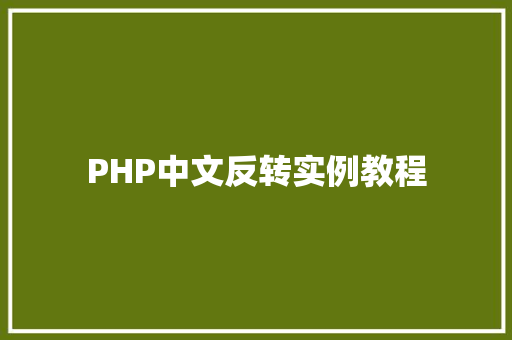 PHP中文反转实例教程