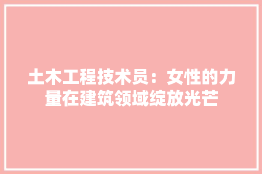 土木工程技术员：女性的力量在建筑领域绽放光芒 现代风格装饰