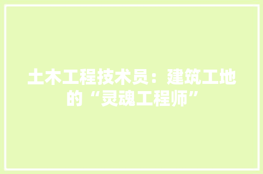 土木工程技术员：建筑工地的“灵魂工程师” 现代风格装饰