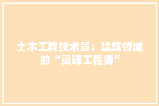 土木工程技术员：建筑领域的“灵魂工程师” 现代风格装饰