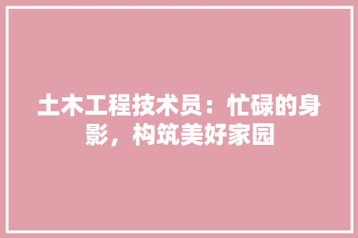 土木工程技术员：忙碌的身影，构筑美好家园 现代风格装饰