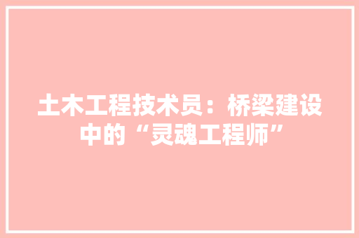 土木工程技术员：桥梁建设中的“灵魂工程师” 现代风格装饰