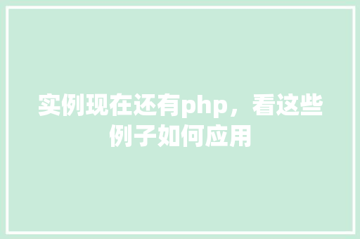 实例现在还有php，看这些例子如何应用