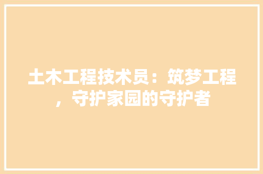 土木工程技术员：筑梦工程，守护家园的守护者 现代风格装饰