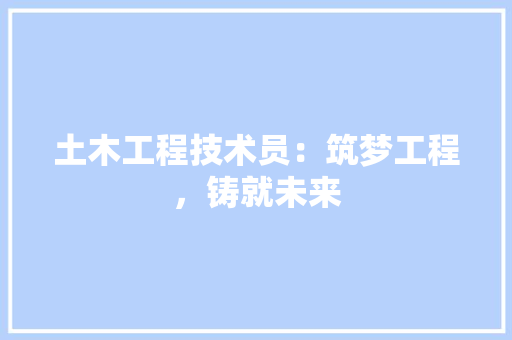土木工程技术员：筑梦工程，铸就未来 现代风格装饰