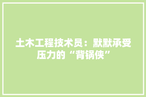 土木工程技术员：默默承受压力的“背锅侠” 现代风格装饰