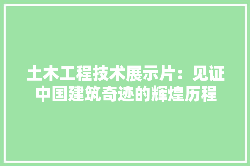 土木工程技术展示片：见证中国建筑奇迹的辉煌历程 现代风格装饰
