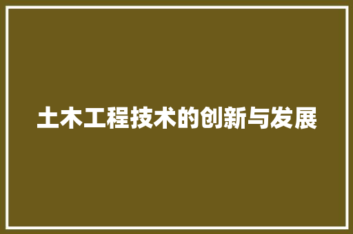 土木工程技术的创新与发展 现代风格装饰
