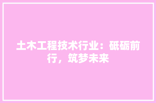 土木工程技术行业：砥砺前行，筑梦未来 现代风格装饰