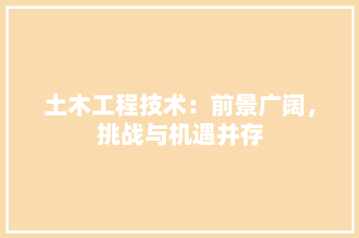 土木工程技术：前景广阔，挑战与机遇并存 现代风格装饰
