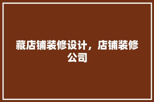藏店铺装修设计，店铺装修公司