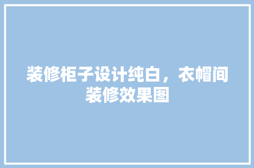 装修柜子设计纯白，衣帽间装修效果图
