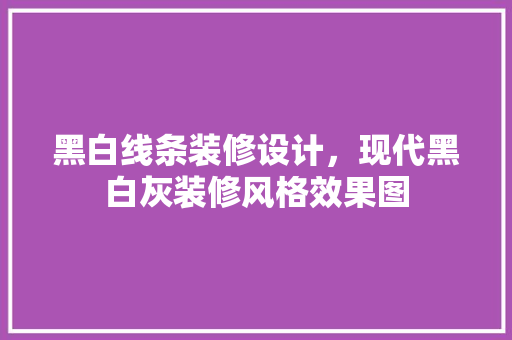 黑白线条装修设计，现代黑白灰装修风格效果图
