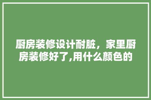 厨房装修设计耐脏，家里厨房装修好了,用什么颜色的橱柜比较耐脏有好看
