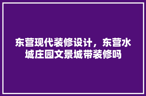 东营现代装修设计，东营水城庄园文景城带装修吗