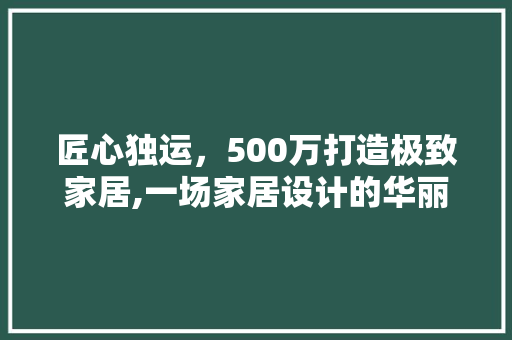 匠心独运，500万打造极致家居,一场家居设计的华丽蜕变