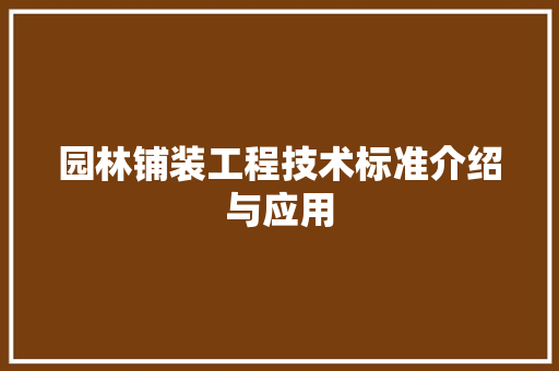 园林铺装工程技术标准介绍与应用 现代风格装饰