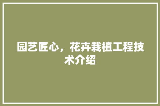 园艺匠心，花卉栽植工程技术介绍 现代风格装饰