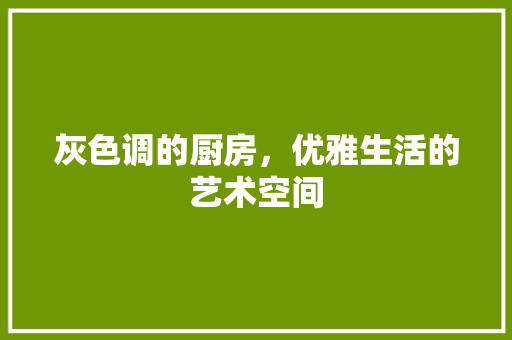 灰色调的厨房，优雅生活的艺术空间