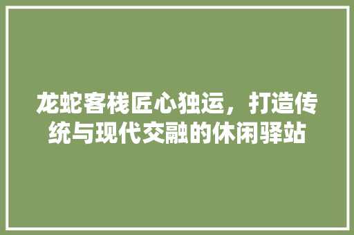 龙蛇客栈匠心独运，打造传统与现代交融的休闲驿站