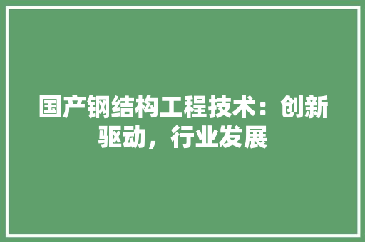 国产钢结构工程技术：创新驱动，行业发展 现代风格装饰