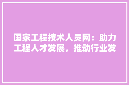 国家工程技术人员网：助力工程人才发展，推动行业发展新篇章 现代风格装饰