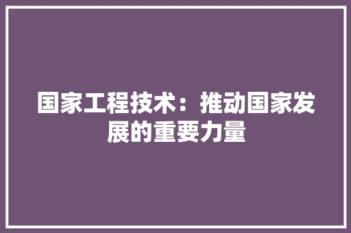 国家工程技术：推动国家发展的重要力量 现代风格装饰