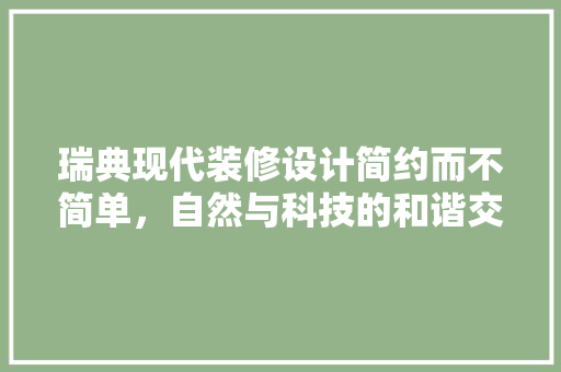 瑞典现代装修设计简约而不简单，自然与科技的和谐交融