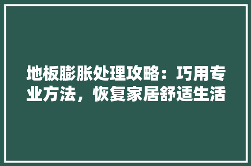地板膨胀处理攻略：巧用专业方法，恢复家居舒适生活 现代风格装饰