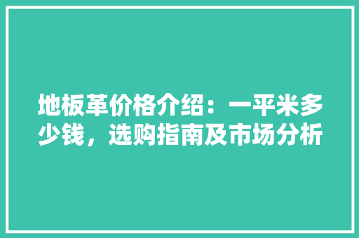 地板革价格介绍：一平米多少钱，选购指南及市场分析 现代风格装饰