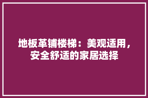 地板革铺楼梯：美观适用，安全舒适的家居选择 现代风格装饰