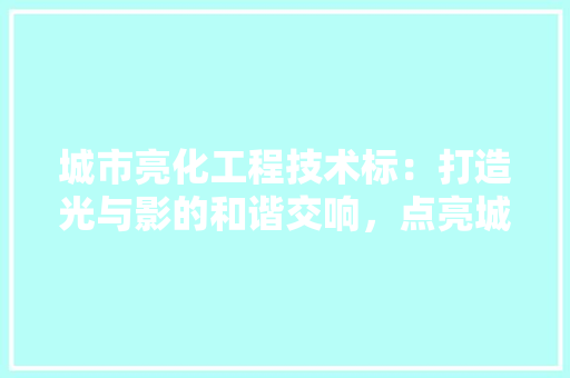 城市亮化工程技术标：打造光与影的和谐交响，点亮城市夜晚璀璨星空 现代风格装饰