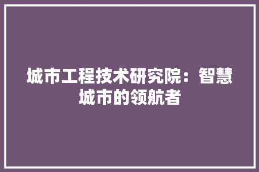 城市工程技术研究院：智慧城市的领航者 现代风格装饰