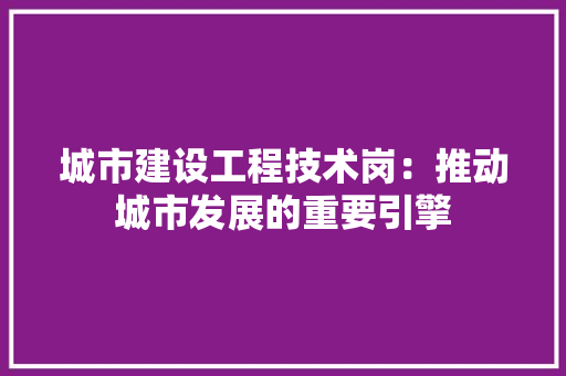 城市建设工程技术岗：推动城市发展的重要引擎 现代风格装饰