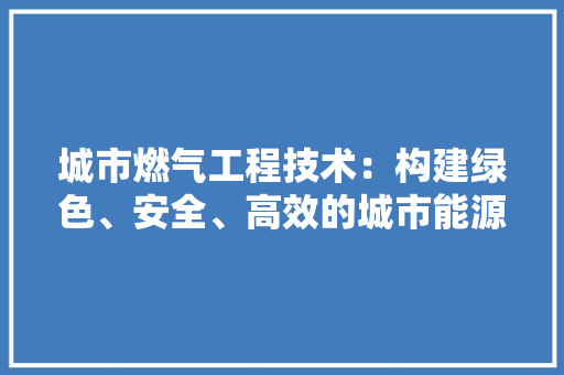 城市燃气工程技术：构建绿色、安全、高效的城市能源体系 现代风格装饰