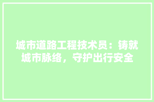 城市道路工程技术员：铸就城市脉络，守护出行安全 现代风格装饰