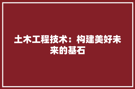 土木工程技术：构建美好未来的基石 现代风格装饰