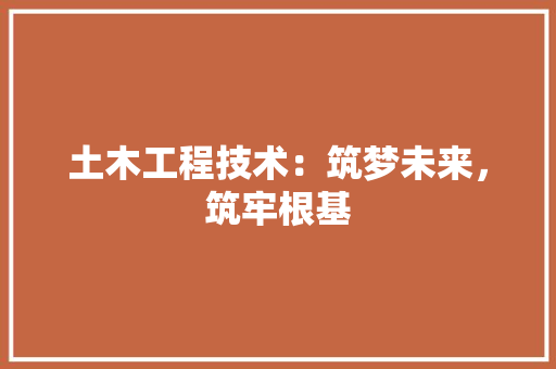 土木工程技术：筑梦未来，筑牢根基 现代风格装饰