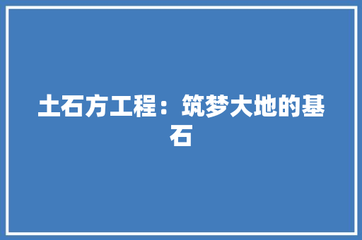 土石方工程：筑梦大地的基石 现代风格装饰