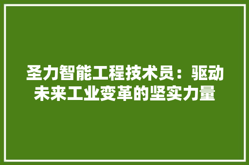 圣力智能工程技术员：驱动未来工业变革的坚实力量 现代风格装饰