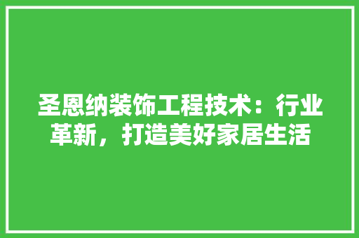 圣恩纳装饰工程技术：行业革新，打造美好家居生活 现代风格装饰
