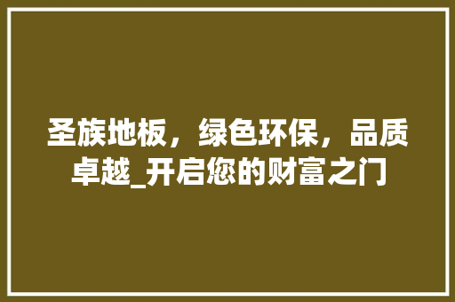 圣族地板，绿色环保，品质卓越_开启您的财富之门 现代风格装饰