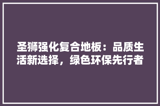 圣狮强化复合地板：品质生活新选择，绿色环保先行者 现代风格装饰