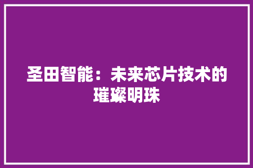 圣田智能：未来芯片技术的璀璨明珠 现代风格装饰