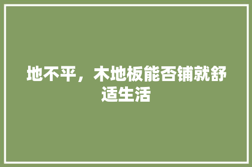 地不平，木地板能否铺就舒适生活 现代风格装饰