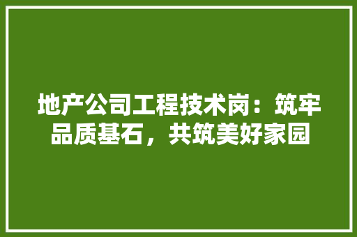 地产公司工程技术岗：筑牢品质基石，共筑美好家园 现代风格装饰