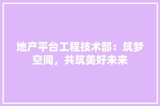 地产平台工程技术部：筑梦空间，共筑美好未来 现代风格装饰