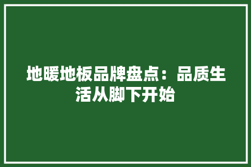 地暖地板品牌盘点：品质生活从脚下开始 现代风格装饰