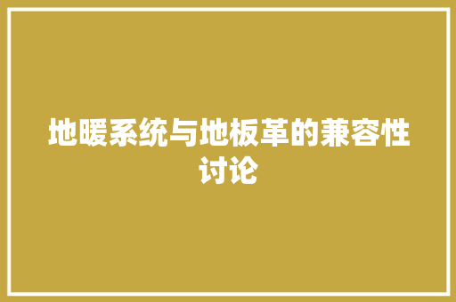 地暖系统与地板革的兼容性讨论 现代风格装饰
